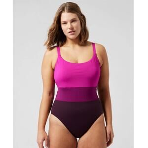 NWT Athleta Coastline one piece swimsuit - LARGE - electric fuchsia - LARGE